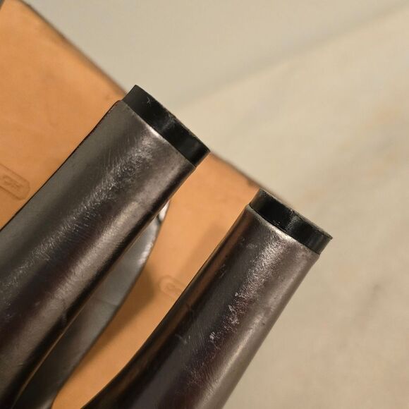 COACH Breana leather peep toe platform heels in pewter metallic 7.5 - Picture 12 of 12